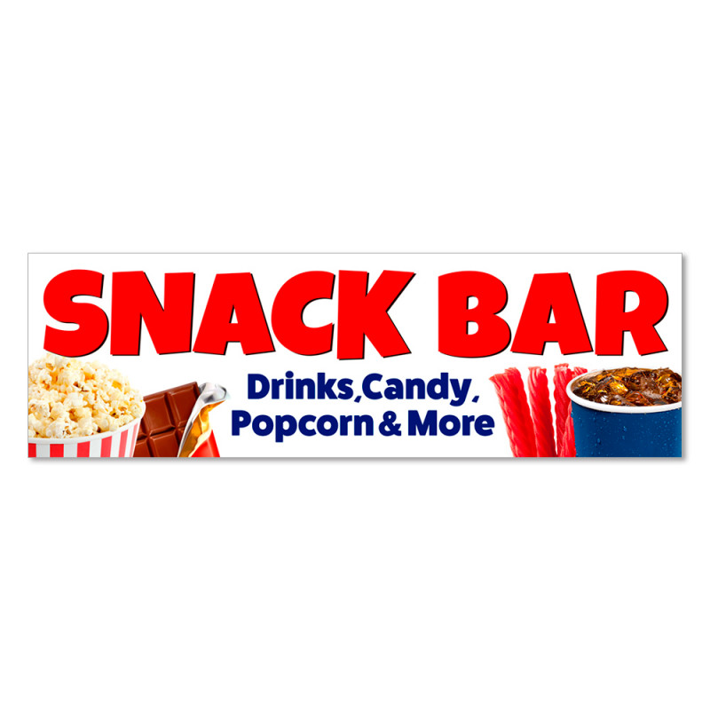 Football Snack BAR Vinyl Banner 5 Feet Wide by 2 Feet Tall