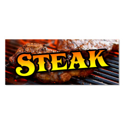 STEAK Vinyl Banner with Optional Sizes (Made in the USA)
