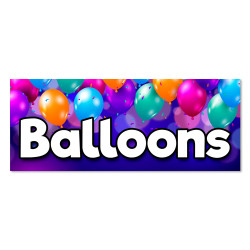 Balloons Vinyl Banner with Optional Sizes (Made in the USA)