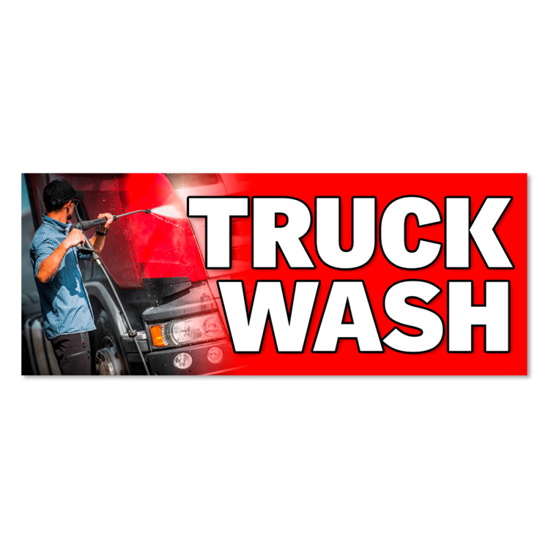 TRUCK WASH Vinyl Banner with Optional Sizes (Made in the USA)
