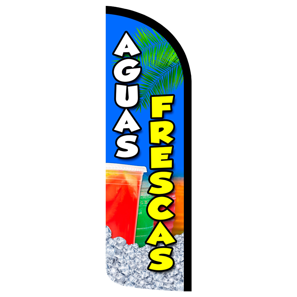 Aguas Frescas Premium Windless Feather Flag Bundle (Complete Kit) OR Optional Re