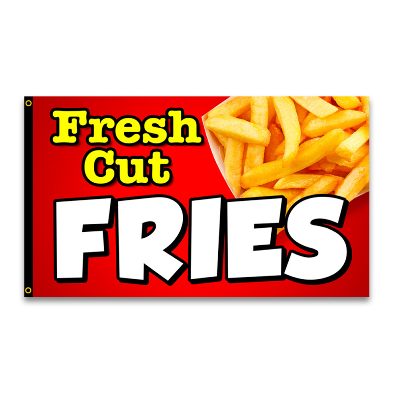 Fresh Cut Fries Premium 3x5 Flag 3x5 foot Flag OR Optional Flag with Mounting Kit