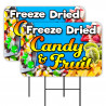 Freeze Dried Candy & Fruit 2 Pack Double-Sided Yard Signs 16" x 24" with Metal Stakes (Made in Texas)