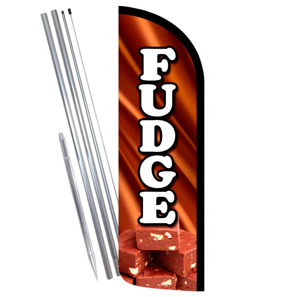 Pudding Flags FUDGE Premium Windless Feather Flag Bundle (Complete Kit) OR Optional ...