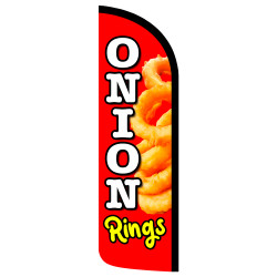 Onion Rings Premium Windless Feather Flag Bundle (Complete Kit) OR Optional Replacement Flag Only