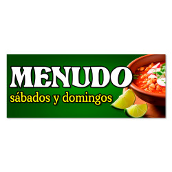 Menudo Vinyl Banner with Optional Sizes (Made in the USA)