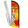 Walking Tacos Premium Windless Feather Flag Bundle (Complete Kit) OR Optional Replacement Flag Only