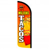 Walking Tacos Premium Windless Feather Flag Bundle (Complete Kit) OR Optional Replacement Flag Only