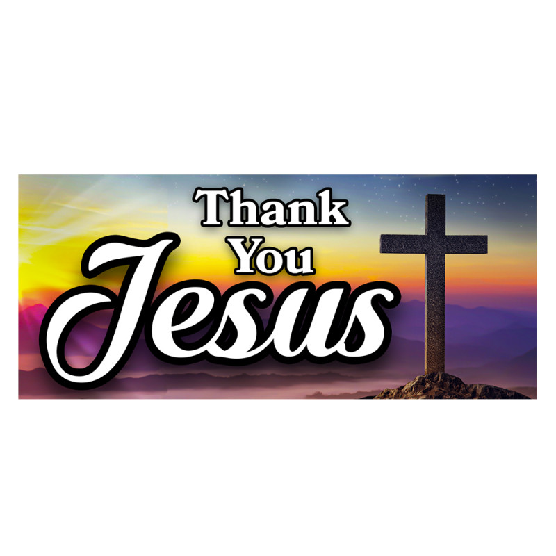 Thank You Jesus Car Decals 2 Pack Removable Bumper Stickers (9x4