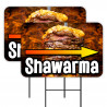 Shawarma 2 Pack Double-Sided Yard Signs 16" x 24" with Metal Stakes (Made in Texas)