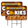 Cookies 2 Pack Double-Sided Yard Signs 16" x 24" with Metal Stakes (Made in Texas)