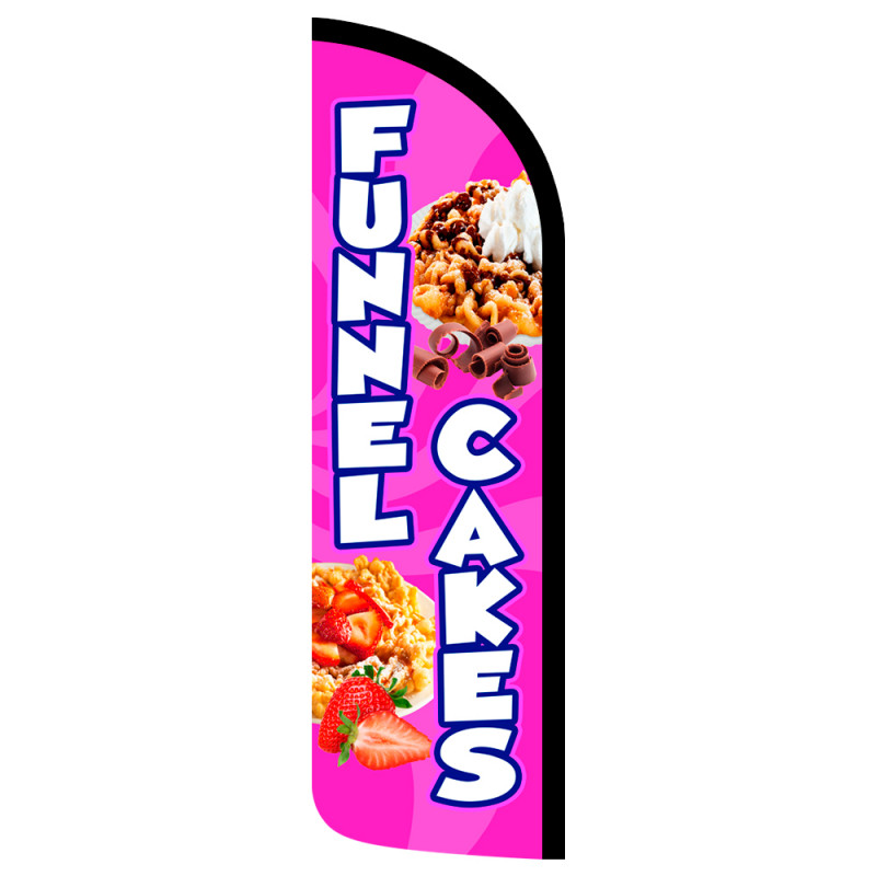 Funnel Cakes Windless Swooper Flag – 2.5x11.5 Ft Feather Banner – Rb