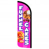 Funnel Cakes - Pink Premium Windless Feather Flag Bundle (Complete Kit) OR Optional Replacement Flag Only