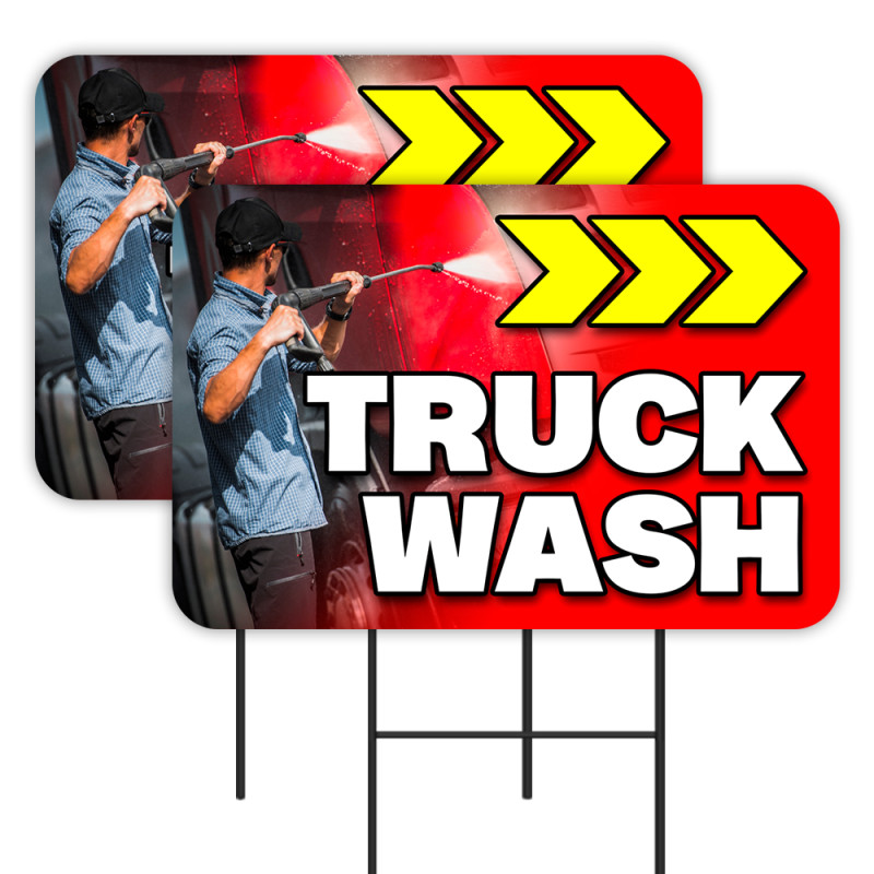 Truck Wash Pack Double-Sided Yard Signs 16