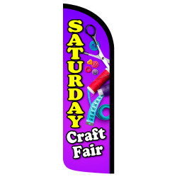 Craft Fair Saturday Premium Windless Feather Flag Bundle (Complete Kit) OR Optional Replacement Flag Only