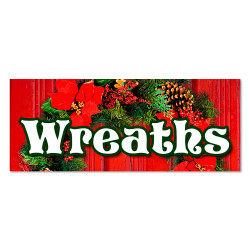 Wreaths Vinyl Banner with Optional Sizes (Made in the USA)