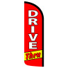 DRIVE THRU (Red/White) Windless Feather Flag Bundle (Complete Kit) OR Optional Replacement Flag Only