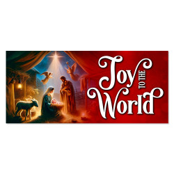 Joy to the World 21" x 47" Magnetic Garage Banner For Steel Garage Doors