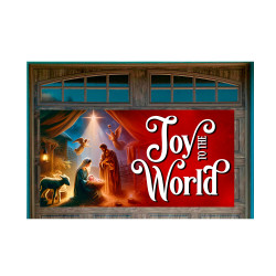 Joy to the World 42" x 84" Magnetic Garage Banner For Steel Garage Doors