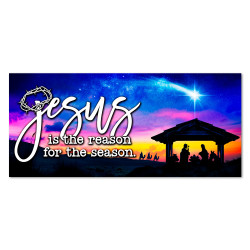 Jesus Is The Reason For The Season 21" x 47" Magnetic Garage Banner For Steel Garage Doors