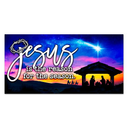 Jesus Is The Reason For The Season 42" x 84" Magnetic Garage Banner For Steel Garage Doors