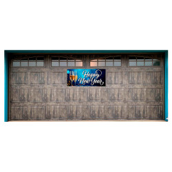 Happy New Year 21" x 47" Magnetic Garage Banner For Steel Garage Doors