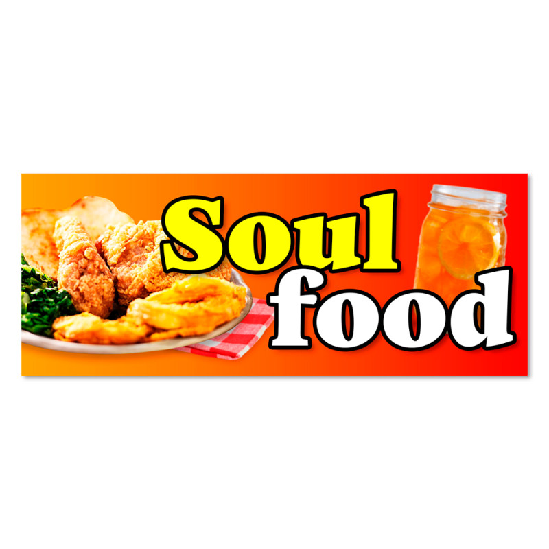 Soul Food Vinyl Banner with Optional Sizes (Made in the USA)