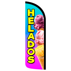 Helados Premium Windless Feather Flag Bundle (Complete Kit) OR Optional Replacement Flag Only