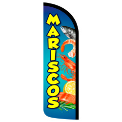 Mariscos Premium Windless Feather Flag Bundle (Complete Kit) OR Optional Replacement Flag Only