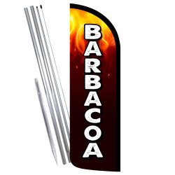 Barbacoa Premium Windless Feather Flag Bundle (Complete Kit) OR Optional Replacement Flag Only