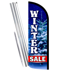Winter Sale Premium Windless Feather Flag Bundle (Complete Kit) OR Optional Replacement Flag Only
