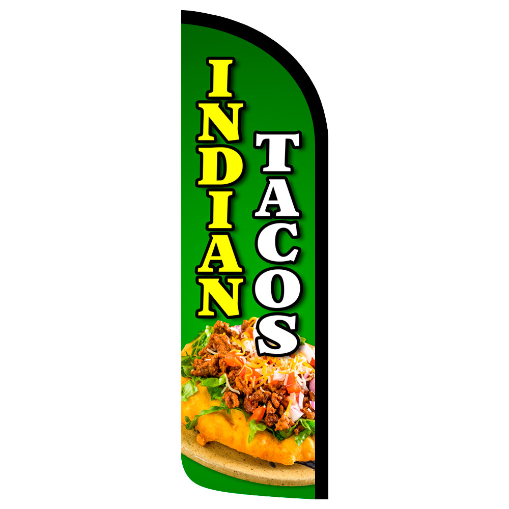 Indian Tacos Premium Windless Feather Flag Bundle (Complete Kit) OR Optional Rep