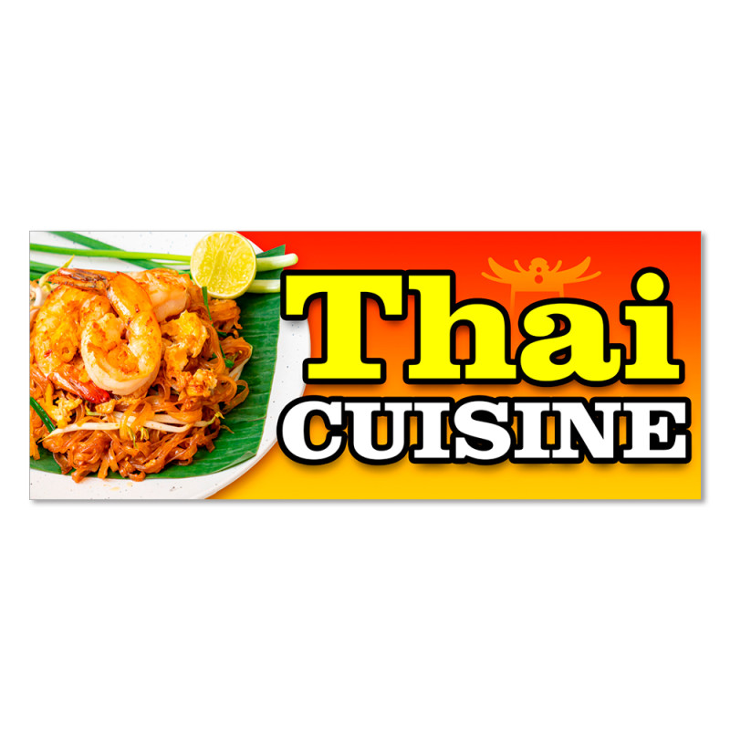 Thai Cuisine Vinyl Banner with Optional Sizes (Made in the USA)