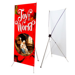 Joy To The World 2.5' x 6' Church X-Banner Kit (Printed in the USA)