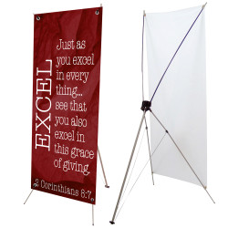 Excel - 2 Corinthians 8:7 2.5' x 6' Church X-Banner Kit (Printed in the USA)