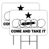 Come And Take It - Texas Razor Wire 2 Pack Double-Sided Yard Signs 16" x 24" with Metal Stakes (Made in Texas)