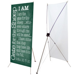 I Am The Gate For The Sheep - John 10:7-10 2.5' x 6' Church X-Banner Kit (Printed in the USA)