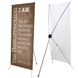 I Am The Resurrection - John 11:25 2.5' x 6' Church X-Banner Kit (Printed in the USA)