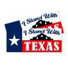 I Stand With Texas Car Decals 2 Pack Removable Bumper Stickers (9x4 inches)