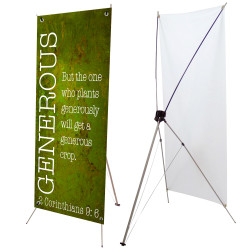 Generous - 2 Corinthians 9:6 Giving Series 2.5' x 6' Church X-Banner Kit (Printed in the USA)