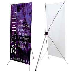 Faithful - 1 Corinthians 4:2 Giving Series 2.5' x 6' Church X-Banner Kit (Printed in the USA)