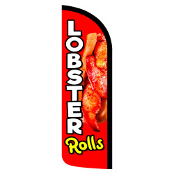 Lobster Rolls Premium Windless Feather Flag Bundle (Complete Kit) OR Optional Replacement Flag Only
