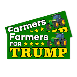 Farmers For Trump Car Decals 2 Pack Removable Bumper Stickers (9x4 inches)