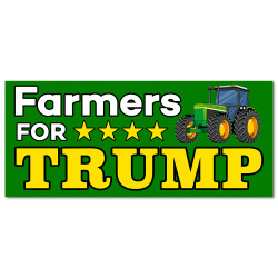 Farmers For Trump Car Decals 2 Pack Removable Bumper Stickers (9x4 inches)