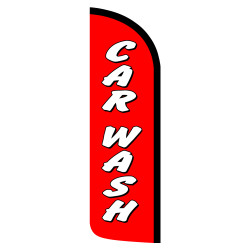 Car Wash (Red/White) Windless Feather Flag Bundle (Complete Kit) OR Optional Replacement Flag Only