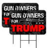 Gun Owners For Trump 2 Pack Double-Sided Yard Signs 16" x 24" with Metal Stakes (Made in Texas)