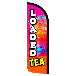 Loaded Tea Premium Windless Feather Flag Bundle (Complete Kit) OR Optional Replacement Flag Only