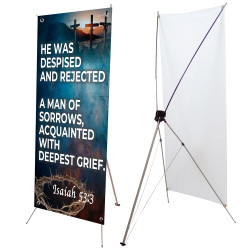 Easter Isaiah 53:3 - Despised And Rejected 2.5' x 6' X-Banner Kit (Printed in the USA)