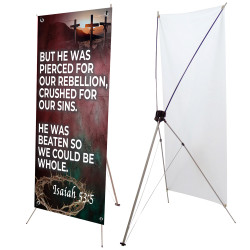 Easter Isaiah 53:5 - Crushed For Our Sins 2.5' x 6' X-Banner Kit (Printed in the USA)
