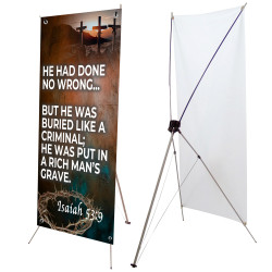 Easter Isaiah 53:9 - He Had Done No Wrong 2.5' x 6' X-Banner Kit (Printed in the USA)